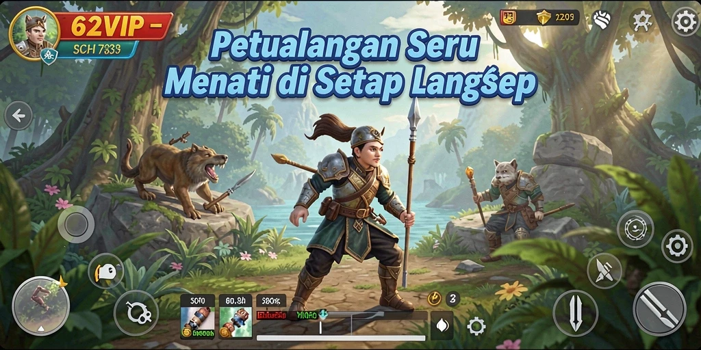 Screenshot gameplay 62VIP menunjukkan aksi petualangan yang seru.