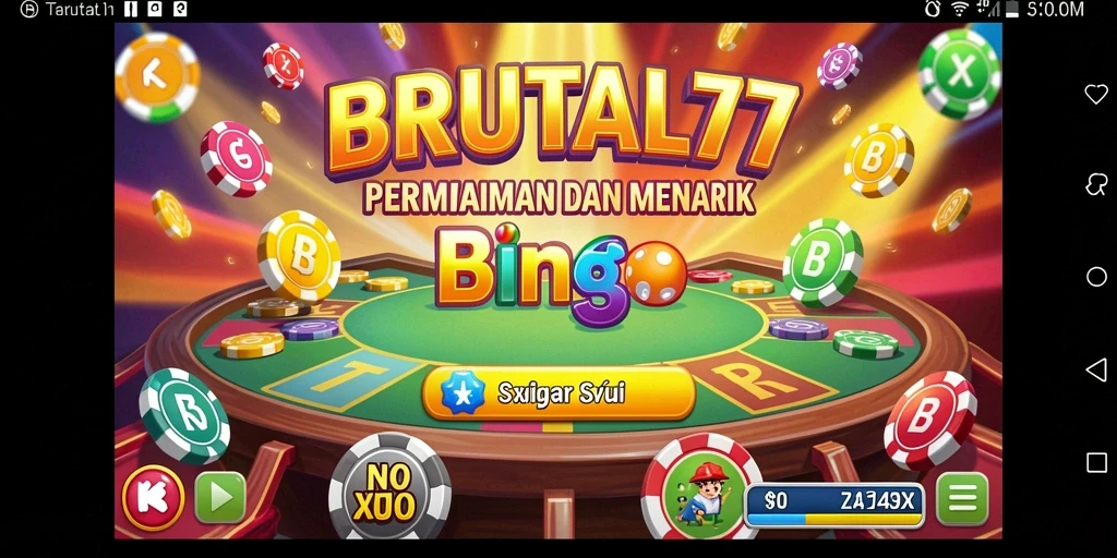 Tampilan gameplay seru dari BRUTAL77 yang penuh warna.