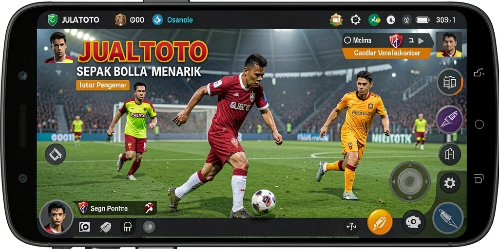 Gameplay menegangkan dalam JUALTOTO yang menyajikan susunan tim sepak bola.