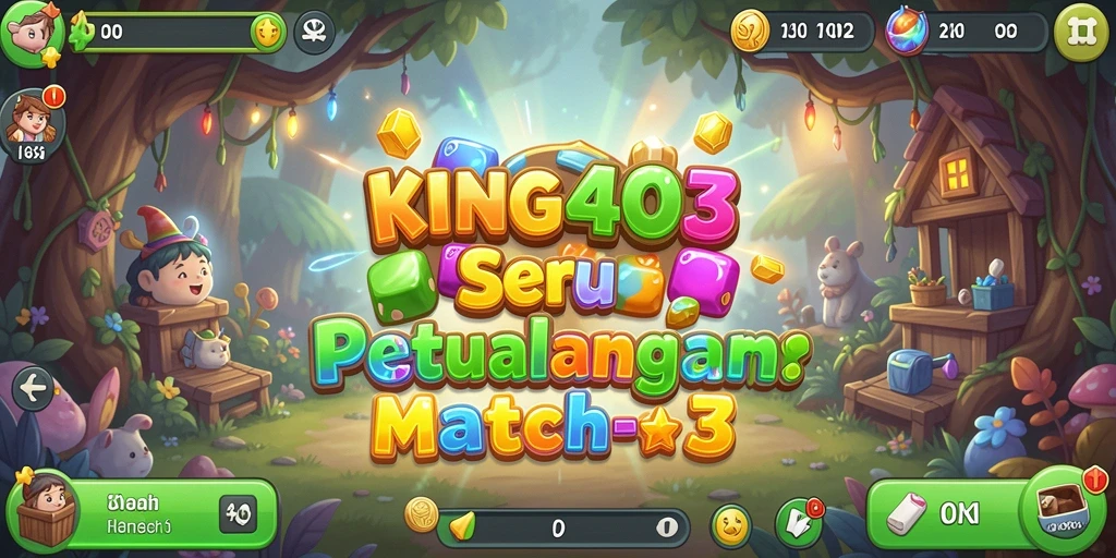 Tampilan gameplay KING403 yang penuh warna dan seru dalam pencocokan objek.