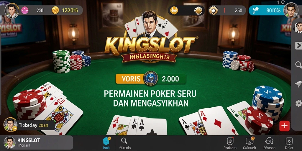 Screenshot KINGSLOT menampilkan gameplay poker yang seru dan interaktif.