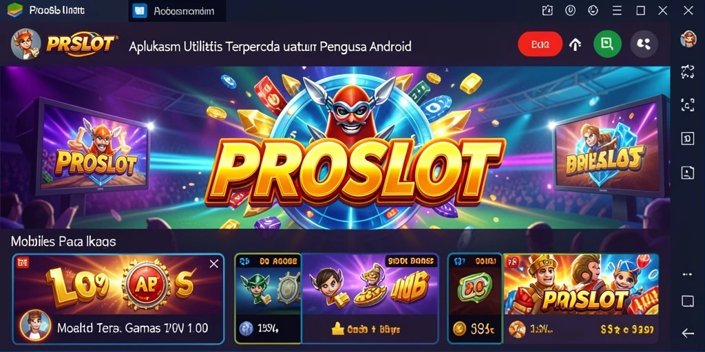 Tampilan screenshot utama dari PROSLOT menunjukkan antarmuka pengguna yang sederhana.