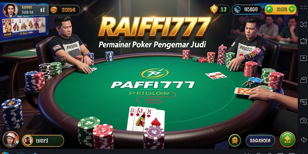 Screenshot gameplay RAFFI777 menampilkan aksi seru permainan Poker.
