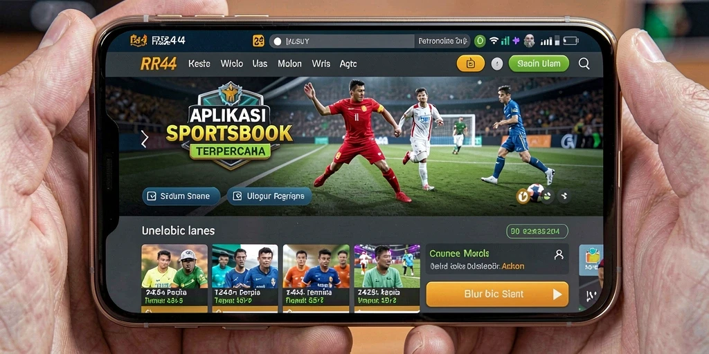 Tampilan screenshot RR44 yang menunjukkan antarmuka aplikasi Sportsbook.