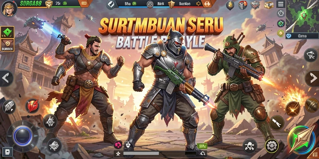 Gameplay seru dari SURGA88 dalam pertempuran Battle Royale.