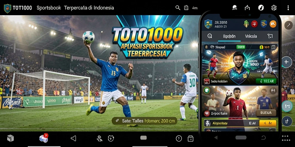 Screenshot TOTO1000 menampilkan fitur taruhan olahraga yang interaktif.
