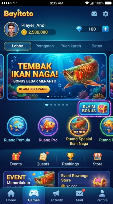 Tampilan antarmuka pengguna bayitoto yang menarik.